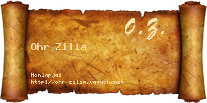Ohr Zilia névjegykártya